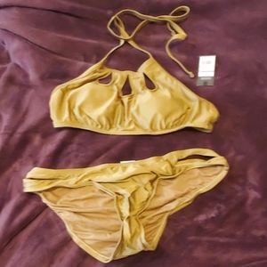 NWT Metallic Gold Bikini
